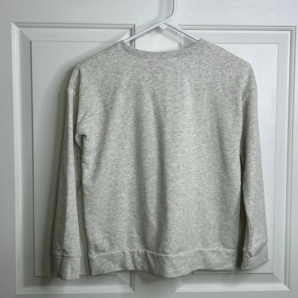 The Children's Place Sweatshirt Girls L 10/12 Gray + Multicolored Graphic Sequin